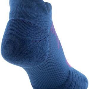 Under Armour Women's Play Up No Show Tab Socks, 3-Pairs , Deep Sea/Breaker Blue/Electro Pink , Medium