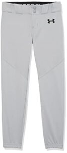 under armour boys utility baseball closed pants, (080) baseball gray black, x-small