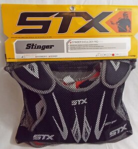 stx stinger lacrosse shoulder pad in small intermediate / beginner in black