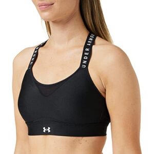 under armour women’s limitless high sports bra , black (001)/white , small
