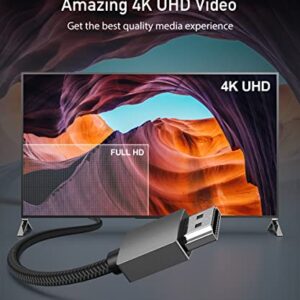 uni DisplayPort to HDMI 4K Cable 10FT, High Speed(1440P@60Hz 1080P@120Hz) Unidirectional DP to HDMI Cable Cord [Aluminum Shell, Nylon Braid] Compatible with HP, DELL, GPU, AMD, NVIDIA etc.
