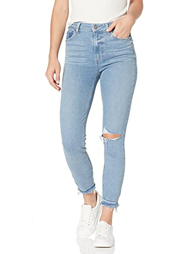 PAIGE Women's Margot Transcend Vintage Undone Crop Jean, Sunray Destructed W/Shaggy LET Down Hem, 24