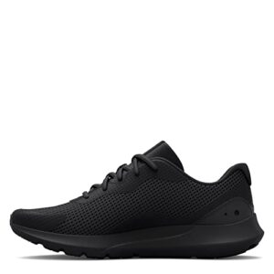 Under Armour Men's Surge 3 Road Running Shoe, Black (002)/Black, 10.5