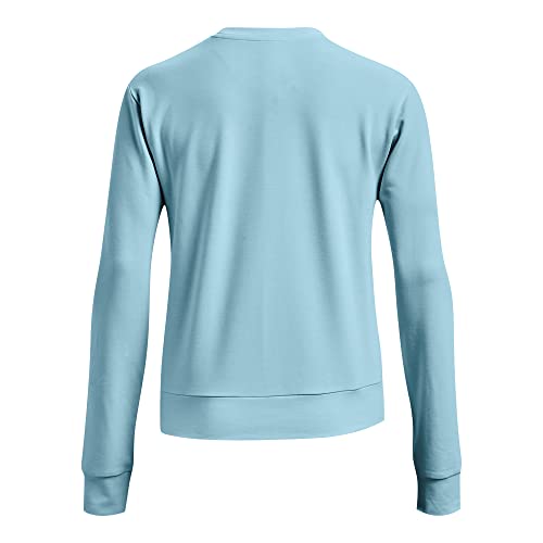 Under Armour Womens Rival Terry Crew , Opal Blue (293)/Lime Foam , X-Large