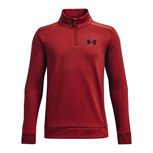 Under Armour Boys ArmourFleece 1/4 Zip , (610) Stadium Red / / Black , Youth Large