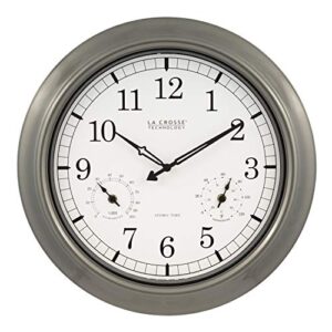 la crosse technology wt-3181pl-int 18 inch atomic outdoor clock with temperature & humidity