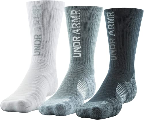 Under Armour Men's Standard Elevated Novelty Crew Socks, 3-Pairs, Black/Jet Gray Assorted, Large