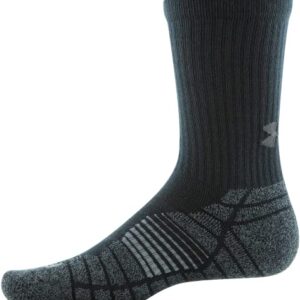 Under Armour Men's Standard Elevated Novelty Crew Socks, 3-Pairs, Black/Jet Gray Assorted, Large