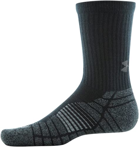 Under Armour Men's Standard Elevated Novelty Crew Socks, 3-Pairs, Black/Jet Gray Assorted, Large