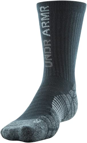 Under Armour Men's Standard Elevated Novelty Crew Socks, 3-Pairs, Black/Jet Gray Assorted, Large