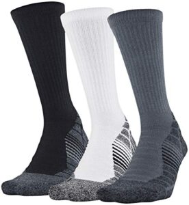 under armour adult elevated performance crew socks, 3-pairs , pitch gray 1 assorted , large