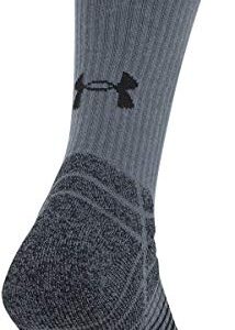 Under Armour Adult Elevated Performance Crew Socks, 3-Pairs , Pitch Gray 1 Assorted , Large