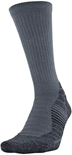 Under Armour Adult Elevated Performance Crew Socks, 3-Pairs , Pitch Gray 1 Assorted , Large
