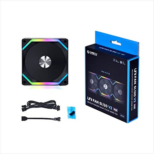 Lian Li UNI Fan SL120 V2 RGB Black Single Pack Without Controller (Compatible with Lian Li SL120 V2 3 Pack only) - UF-SL120V2-1B (V2)