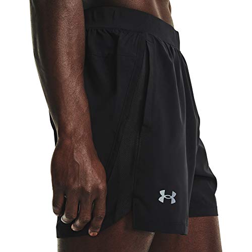 Under Armour mens Launch Run 5-inch Shorts , (001) Black/Reflective , X-Large