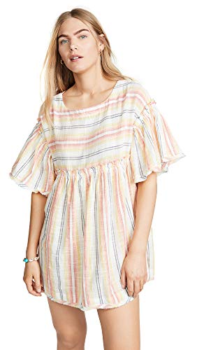 Free People Women's Summer Nights Dress, Sunray Combo, Yellow, Stripe, Medium