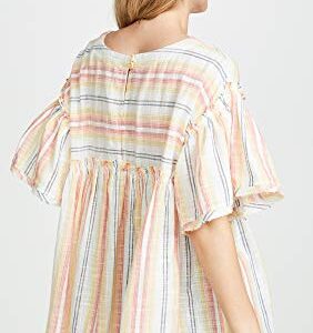 Free People Women's Summer Nights Dress, Sunray Combo, Yellow, Stripe, Medium