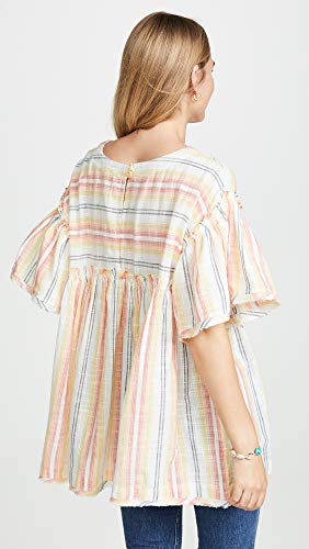 Free People Women's Summer Nights Dress, Sunray Combo, Yellow, Stripe, Medium