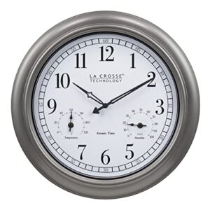 La Crosse Technology 404-00237-INT 18" Atomic Outdoor Clock with Thermometer & Hygrometer