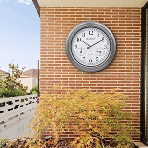 La Crosse Technology 404-00237-INT 18" Atomic Outdoor Clock with Thermometer & Hygrometer