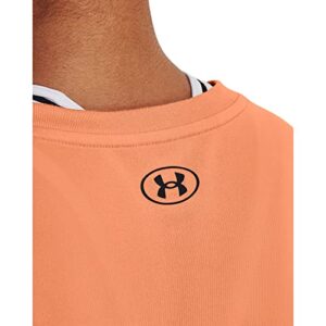 Under Armour Women's Standard Tech Solid Script Short Sleeve T-Shirt, (906) Orange Tropic/Downpour Gray/White, Medium