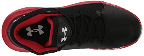 Under Armour Unisex Jet '21 Basketball Shoe, (002) Black/Red/White, 11 US Men