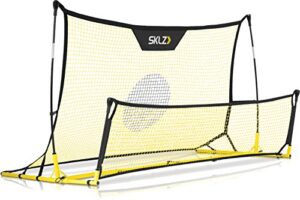 sklz quickster soccer trainer portable soccer rebounder net for volley, passing, and solo training