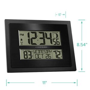 La Crosse Technology 513-75624-INT Digital Atomic Clock with Outdoor Temperature and Moon Phase,Black