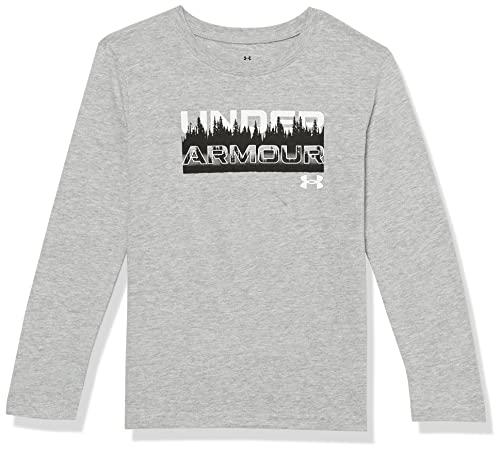 Under Armour Boys' Outdoor Long Sleeve Tee, Stylish Crew Neckline, Cute Full Fit, MOD Gray Tree, 5