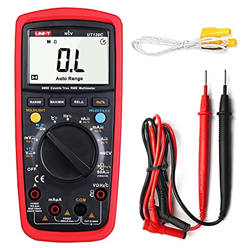 UNI-T UT139C Digital Multimeter Auto Range True RMS Meter Handheld Tester 6000 Count Voltmeter Temperature Test