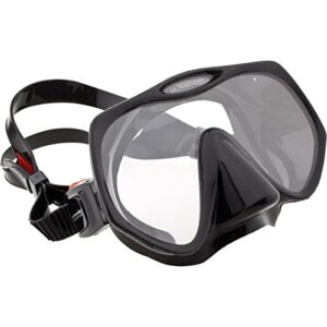 atomic aquatics frameless mask for scuba diving and snorkeling, black, standard fit