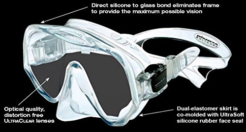 Atomic Aquatics Frameless Mask for Scuba Diving and Snorkeling, Black, Standard Fit