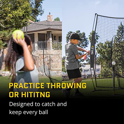 SKLZ Portable Baseball and Softball Hitting Net with Vault, Black, 7 x 7 feet