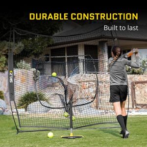 SKLZ Portable Baseball and Softball Hitting Net with Vault, Black, 7 x 7 feet