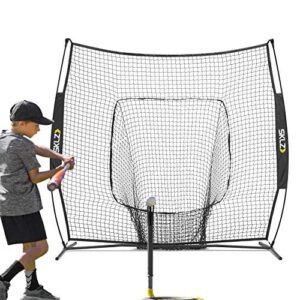 SKLZ Portable Baseball and Softball Hitting Net with Vault, Black, 7 x 7 feet