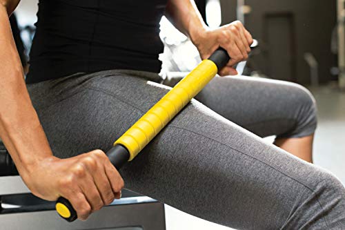 SKLZ Massage Bar Handheld Muscle Roller Massage Stick for Physical Therapy, Original Size , Yellow/Black