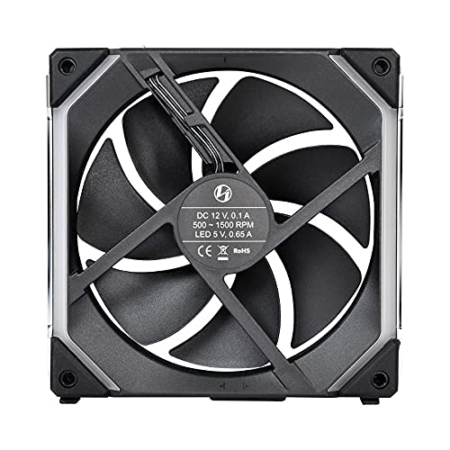 Lian-Li UNI FAN SL140 Revolutionized Daisy-Chain 140mm ARGB Fan, Black, 2-Pack