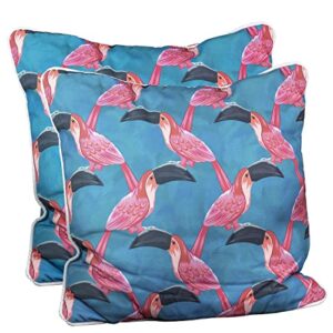 sun-ray 214008 2pk pink toucan spunpoly cushion with flame retardant filling