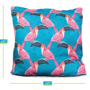 Sun-Ray 214008 2pk Pink Toucan Spunpoly Cushion with Flame Retardant Filling