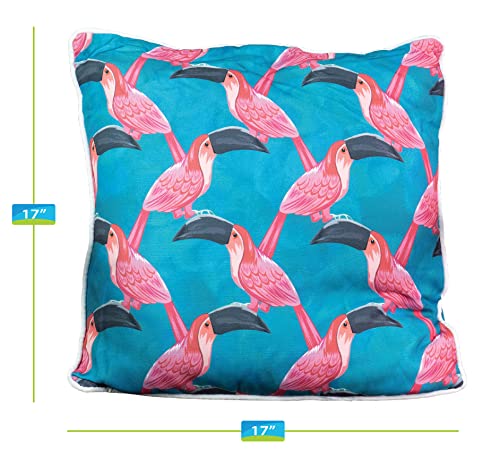 Sun-Ray 214008 2pk Pink Toucan Spunpoly Cushion with Flame Retardant Filling