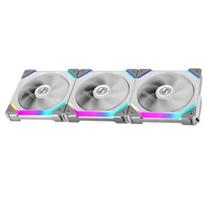 Lian-Li UNI FAN SL120 Revolutionized Daisy-Chain 120mm ARGB Fan, White, 3-Pack