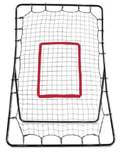 sklz pitchback baseball and softball pitching net and rebounder, black/red, 2′ 9″ x 4′ 8″
