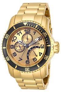 invicta men’s 15343 pro diver 18k gold ion-plated stainless steel watch