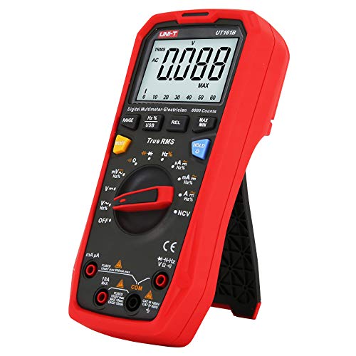 UNI-T Digital Multimeter UT161B, True RMS 6000 Counts 1000V AC/DC NCV, Measures Voltage Current Resistance Capacitance Frequency Duty Cycle, Tests Diodes Transistors