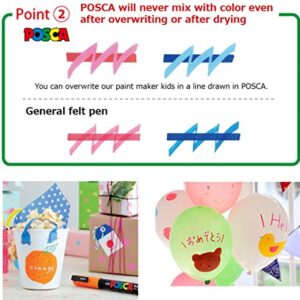 Uni POSCA Paint Marker Pen - Medium Point - Non Alcohol - Odorless Water Resistant Maker - Set of 29 (PC-5M15C & PC-5M7C & 5 Dark Colors & Gold & Silver) with Original Vinyl case