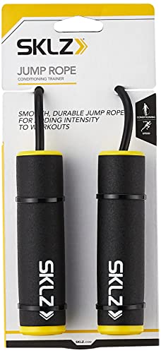 SKLZ Adjustable Jump Rope with Padded Grips , Black/Yellow