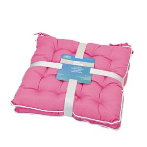 sun-ray patio premier seat cushion with flame retardant filling, pink 2 count
