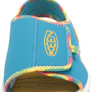 KEEN Knotch River Open Toe Sandals, Tie Dye/Vivid Blue, 3 US Unisex Big Kid