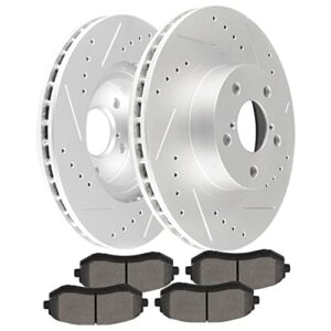 ortus uni front brake disc rotors and ceramic pads fits drilled slotted e82313501cp