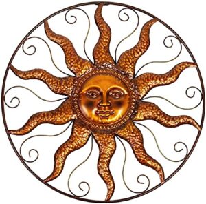 metal wall art sun wall decor indoor outdoor sun wall art patio decor large garden wall art 24 inches